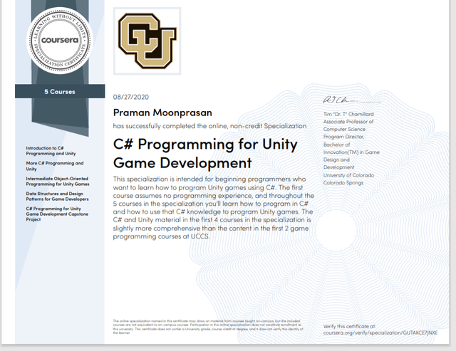 Placeholder image of a certificate in unity c#